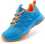 DREAM PAIRS Boys Girls Shoes Kids DuraPlay Tennis Non Slip Athletic Running Walking Lightweight Lace Up Sneakers for Little/Big Kid,Size 6 Big Kid,Blue/Orange,SDRS2401K