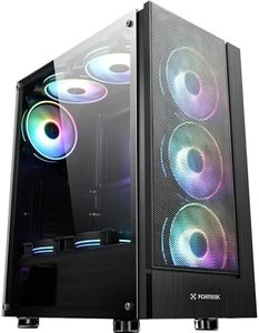 Fortrek Cruiser Mid Tower Gaming Computer PC Case with 3 Fixed RGB Fans, Full Acrylic Side Panel, Magnetic Dust Filter, ATX/Micro ATX/Mini ITX, Black