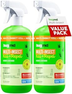 BugMD Pet Safe Multi-Insect Killer & Repellent | Peppermint Oil Spray for Spiders, Ants & Roaches | Indoor & Outdoor Bug Spray (Pack of 2)