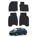 Rubber Car Mats Compatible with Honda Civic (2006-2008) Tailored Fit Rubber Floor Mats Set Accessory Black Custom Fit 4 Pieces with Clips - Anti-Slip Backing, Heavy Duty & Waterproof