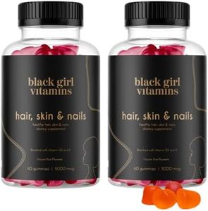 Black Girl Vitamins - Hair, Skin, and Nails Gummies with Biotin (6000 mcg), Zinc, Gelatin Free, Vitamin A, and Vitamin E - Gluten-Free. Made in The USA (Passion Fruit, 120 Count) 60 Day Supply