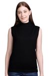 GODFREY High Neck Woolen Sleeveless Sweater - 3XL Black