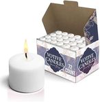 Stock Your Home White Votive Candles, Unscented Votive Candles Bulk Pack (72 Count) 10 Hour Burn Time for Parties and Weddings, Small White Candles, Long Burning Votive Candles