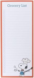 Graphique Snoopy Chef Grocery List Notepad, 100 Tear-Away Sheets for Shopping, Writing Pad for Kitchen, Office, Fun Gift