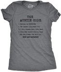 Crazy Dog T-shirts Womens The Auntie Code T shirt Funny Aunt Sarcastic Novelty Graphic Tee (Dark Heather Grey) - M