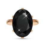 Linawe Black Rings for Women, Cubic Zirconia Imitation Diamond Adjustable Emo Ring, Rose Gold Crystal Gemstone Birthstone Rhinestone Gothic Chunky Vintage Boho Ring Costume