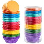 Gifbera Colourful Cupcake Cases 400pcs Muffin Cases for Baking Paper Cup Cake Cases for Baking Cups Bun Cases Greaseproof Cupcake Cups, 8 Colors, for Birthdays, Parties, Weddings Decorations