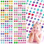 FFWHKON 240PCS Sticker Earrings for Girls - 3D Gems Girls Sticker Earrings Self-Adhesive Glitter Craft Crystal Stickers, Stick on Earrings for Toddlers