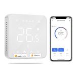 Meross Smart Thermostat for Electric Underfloor Heating, Programmable and Multi-room Control, Hubless, Voice/Remote Control, Compatible with Apple HomeKit, Amazon Alexa, Google Assistant White