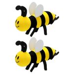 HAICN 2Pcs Honey Bee Car Antenna Topper Lovely Yellow Bee Car Aerial Toppers Funny Bumble Bee Ornaments for Automobile Roof Decorative