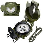 Anbte Compass Hiking with Clinometer, Strong Magnetic Intensity 3000 Gauss Professional Military Compass Waterproof Lensatic Compass with Carry Bag Compasses for Navigation Hiking Camping Hunting