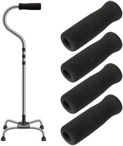 KALIONE 4 Packs Cane Grip Replacement, Walking Canes Grips for Seniors, Cane Handle Grip Replacement, Offset Cane Handle Grips, Black Foam Grip Replacement for Cane Accessories