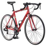 Schwinn Volare 1400 Drop Style Hybrid Sports Road Bike, Men and Women, 14-Speed, 700c Wheels, 21-Inch Aluminum Frame, Alloy Linear Pull Brakes, Red