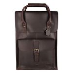 V-CUBE DESIGNS Genuine Leather Laptop Backpack for Business and Travel | Stylish Slim Sleek Design Backpack For Men And Women (Unisex) For Up To 15.6 Inch Laptop/Macbook/Notebook (BROWN HD)