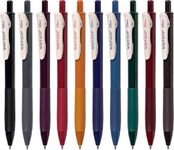 WRITECH Retractable Gel Pens Quick Dry Ink Pens Fine Point 0.5mm 10 Assorted Unique Vintage Colors For Journaling Drawing Doodling and Notetaking (Vintage 1)