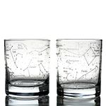 Greenline Goods Whiskey Glasses – Northern Summer Sky & Astronomy Constellations (Set of 2) – Etched 10 Oz Tumbler Gift Set - Old Fashioned Rocks Wisky Glass