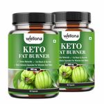 Wellona Keto Fat Burner 60 Capsules 800Mg|Weight Loss Supplement With Garcinia Cambogia, Green Coffee Beans Green Tea Extract Metabolism Booster, Arm, Belly Fat Burner For Men & Women (Pack Of 2)