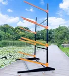 AlloyLake Kayak Storage Rack, Heavy-Duty Outdoor Canoe Rack, Reinforced, Thickened, and Enhanced Rust Resistance, Holds 440 lbs, for Safe Indoor and Outdoor Kayak Storage(4-Tier, Orange)