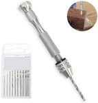 Hand Drill Kit, Pin Vice Mini Drill Set for Resin Casting Molds, Hobby Drill Holding 0.8-3mm Twist Bits, Hand Drill Small Drill for Crafts Carving DIY Jewelry Assembling Model Making Hobby