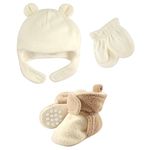 Luvable Friends Fleece Winter Hat, Mittens and Booties Set - Beige -