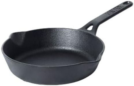 Meyer Pre-Seasoned Cast Iron Cookware 22cm Frying Pan, Skillet, Pots and Pans, Induction Compatible, Oven Safe, Black