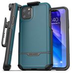 Encased iPhone 11 Pro Max Belt Clip Holster Case (2019 Rebel Armor) Heavy Duty Protective Full Body Rugged Cover with Holder (Turquoise Blue)