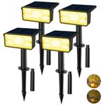 T-SUNUS 4 Pack Solar Lights Outdoor Garden Outdoor Solar Spot Lights 3000k Daylight Solar Landscape Lights IP65 Waterproof Solar Lights Outdoor Pathway Lighting for Yard Garden Tree House