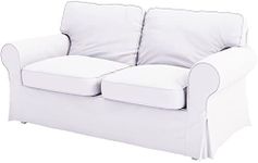 Heavy Cotton UPPLAND (Not EKTORP!) Loveseat Sofa Cover Replacement Compatible for IKEA UPPLAND Sofa Slipcover (Uppland Loveseat White)