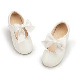 Meckior Toddler Little Girl Mary Jane Dress Shoes Ballet Flats for Girl Party School Shoes Bowknot Princess Shoes