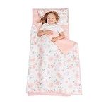 Cokouchyi Extra Large Toddler Nap mat, Toddler Sleeping Bag with Removable Pillow, Measures 53 x 21 x 1.5 Inches, Slumber Bag for Girls, Ideal for Daycare and Preschool Kindergarten, Floral