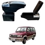 Oshotto PU Leather AR-02 Car Armrest Console Box Compatible with Toyota Qualis - Black