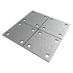 Floating Dock Galvanized Backer Plate 4 Pcs, Dock Edge Stationary Dock Backer Plate 5x5, Steel Metal Dock Backer Plate Boat Dock Hardware with 1/2" Holes - NO Carriage Bolts