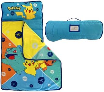 Franco Pokemon Anime Pikachu Soft Toddler Nap Mat with Pillow and Blanket Perfect for Preschool/Daycare/Travel/Sleeping Bag, 21" x 45" (Official Pokemon Product) by