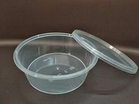 Unbekannt 50 x Round Clear Plastic Jars Containers with Matching Lids Microwave Safe Food Safe Travel 250ml