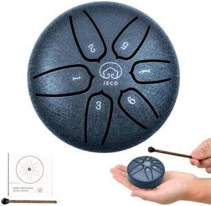 Buddha Stones Mini Steel Tongue Drum 3 Inch 6 Notes Steel Drum Instrument, Ethereal Drum for Kids Adults, Handpan Drum for Meditation Sound Healing