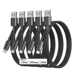 5Pack [Apple MFi Certified] iPhone Charger 3ft Lightning to USB Cable Nylon Braided Fast iPhone Charging Cables Cord for iPhone13 Pro Max/12 Pro/11 Mini/XR/Xs/X/8/7/Plus/6S/6/SE/iPad