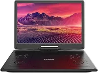 BOIFUN 15.7" Portable DVD Player with 14.1" Large HD Screen, 6 Hours Rechargeable Battery, Support Sync TV, USB, SD Card and Multiple Disc Formats, Dual Speaker, Rich Matte Black