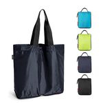pack all 16L Lightweight Foldable Tote Bag, Water-Resistant Reusable Grocery Bag, Reusable Shopping Bag(Navy Blue)