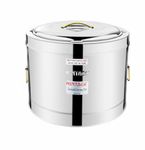 Mintage Sambar Pot Stainless Steel 25 Liters | Sambar Pot with Lid | Casserole for Cooking | Hot Pot with Side Handles | Canteen & Hotel Casserole Container | Biryani Box Puff Insulated Hot & Cold