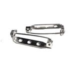 Kalpdrum Brooch Back Base Safety Pins with 3 Holes 25 mm Clasps Metal Connectors Hoops -50 Pieces