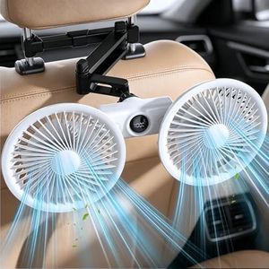 Fan for Car Back Seat with LED Display, 3600mAh Battery Powered Carseat Fan