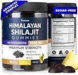 Shilajit Gummies 1000mg, Shilajit Gummies for Men and Women, Energy, Immunity Support, Pure Himalayan Shilajit Gummies with Ashwagandha, Sugar Free, Vegan, Pineapple Flavor, 30 Day Supply, 60 Gummies