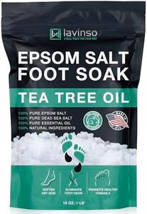 Tea Tree Oil Foot Soak with Epsom Salt - Made in USA - for Toenail Health, Athletes Foot, Stubborn Foot Odor, Softens Calluses & Soothes Sore Tired Feet - 1 LB