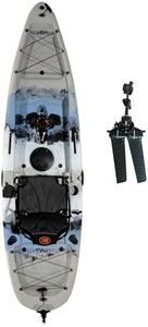 Brooklyn 10.0 Single Pedal Fishing Kayak by BKC, Lightweight Sit-On-Top Kayak with Flipper Drive, Rudder, Rod Holders & Cargo Storage