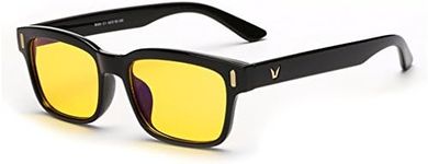 Rnow Yellow Tinted Computer Sunglasses Eye Strain Perfect for Gaming Anti Glare Glasses (Black)