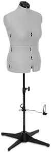 Adjustoform Sew Simple FG3272 Adjustable Dress Form Silver M-L (US Dress Size 10-16) 8 Part Female Sewing Mannequin + Pin Grip Hem Marker