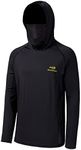 BASSDASH UPF 50+ Men’s Long Sleeve Fishing Shirt with Mask UV Neck Gaiter Hoodie Black