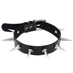 Black Spiked Leather Choker Collar Necklace for Women Gothic Punk PU Chokers Necklaces Halloween Costumes Cosplay Accessories for Women Girls Spike Chokers Collars Necklaces