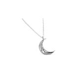 IMINI Bumpy Moon Necklace for Women Girls Sterling Silver Simple Delicate Crescent Half Moon Phase Karma Choker Pendant Necklace Adjustable Chain Handmade Hammered Jewelry