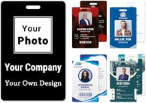 Custom Id Badge Custom Id Card Identification Badges Customizable Personalized Name Badge Customize Name Tag Photo Logo Employee Work Office Volunteer Customized Personal (Add Your Design-Vertical)